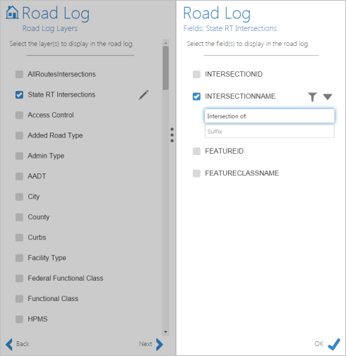 Choose the field from the selected layer to report on